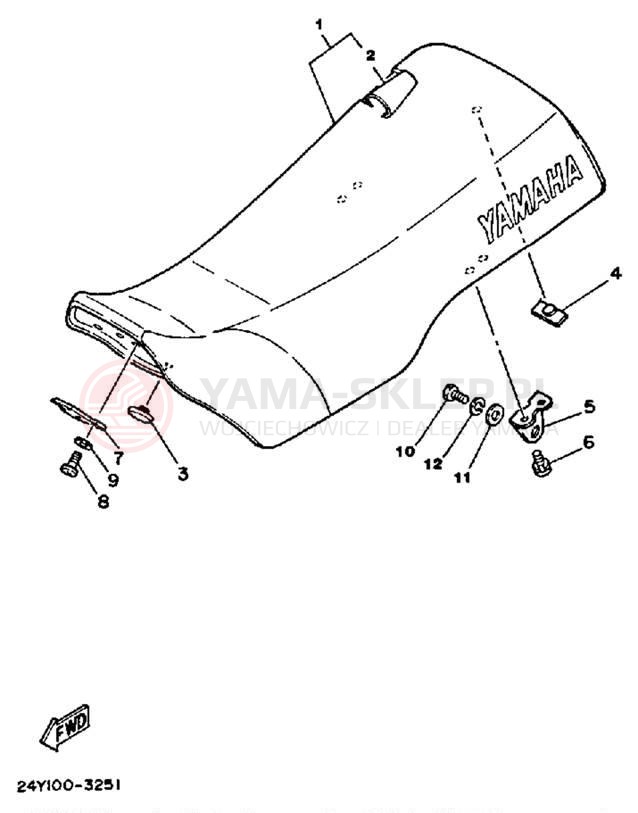 Schemat "siedzenie" do Yamaha YZ250K