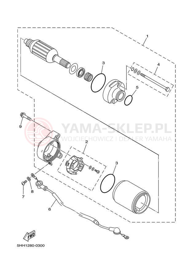 Schemat "rozrusznik" do Yamaha TT-R125E TTR125ET/TTR125LET
