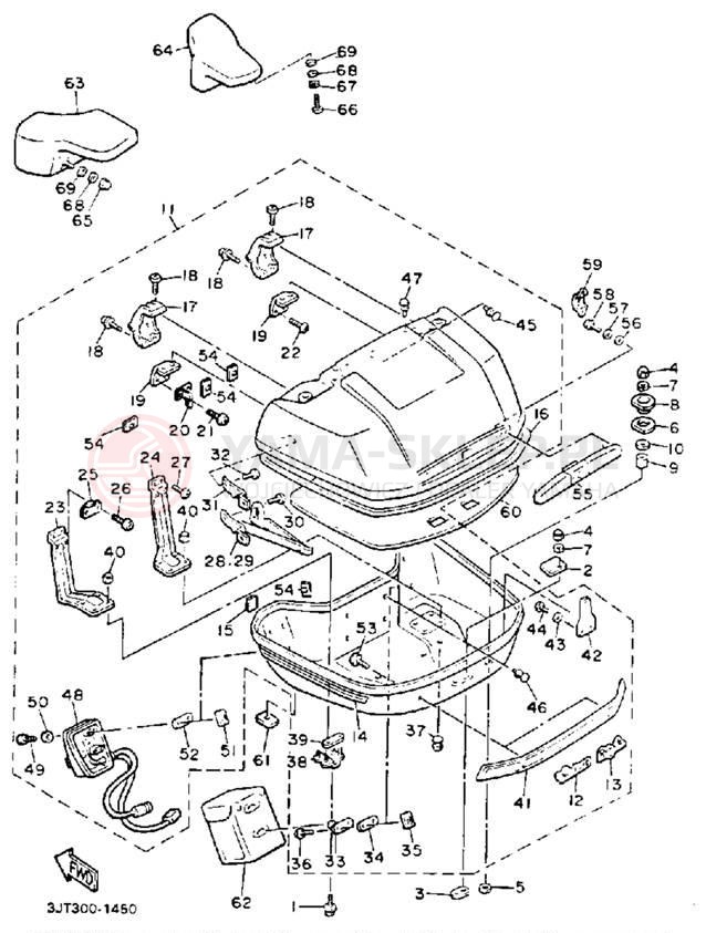 Schemat "schowek" do Yamaha XVZ13DEC/XVZ13DE