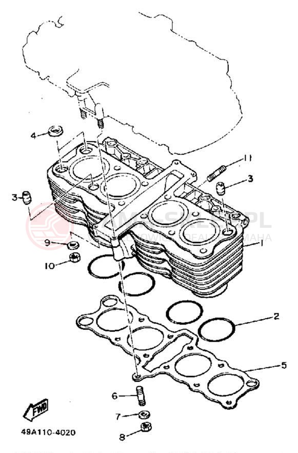 Schemat "cylinder" do Yamaha FJ600NC/FJ600N