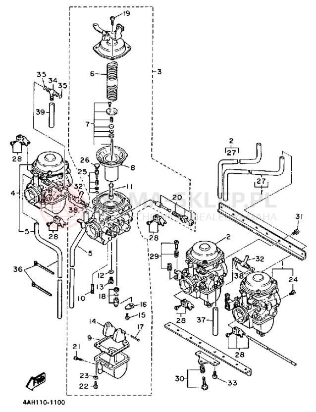 Schemat "Gaźnik" do Yamaha FJ1200D/FJ1200DC