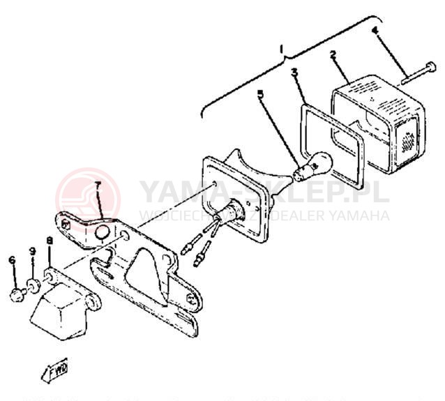 Schemat "lampa tył" do Yamaha YAMAHOPPER QT50S