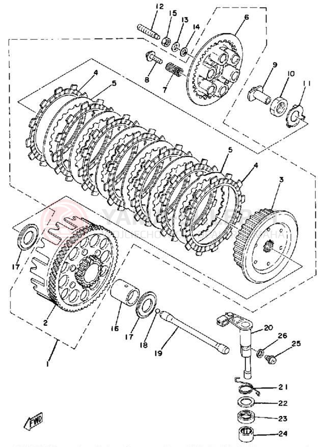 Schemat "sprzęgło" do Yamaha DT250F