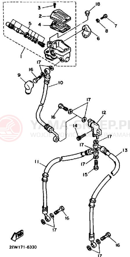 Schemat "Pompa hamulcowa przednia" do Yamaha FZ600SC/FZ600S