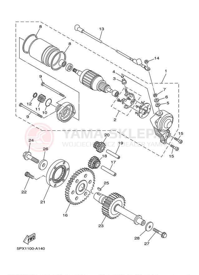 Schemat "rozrusznik" do Yamaha XV17PCP/XV17PCPC