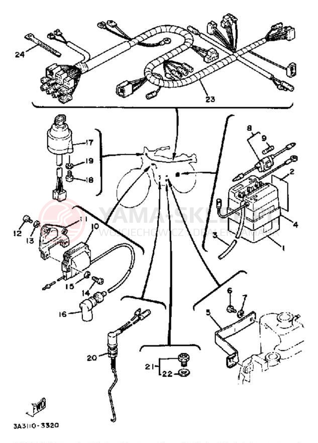 Schemat "układ elektryczny" do Yamaha DT100H