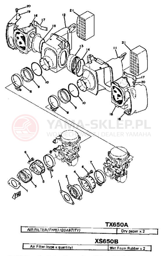 Schemat "Wtrysk paliwa" do Yamaha TX650A