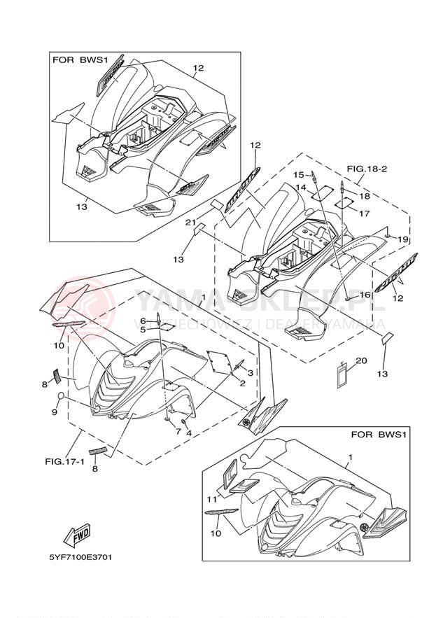Schemat "naklejki" do Yamaha RAPTOR 50 YFM50RV