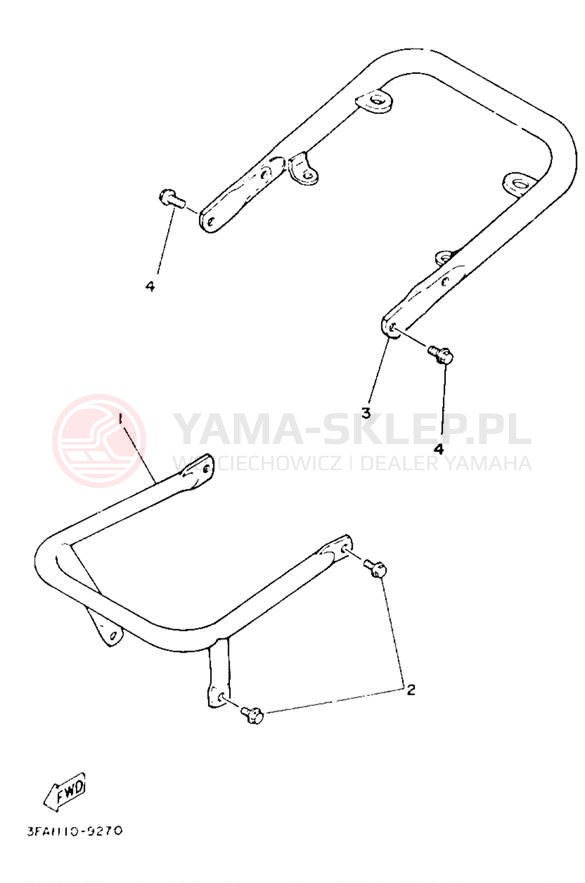 Schemat "osłona / stelaż" do Yamaha BREEZE YFA1F
