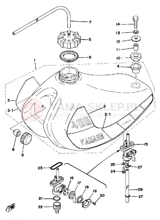 Schemat "zbiornik paliwa" do Yamaha IT400C