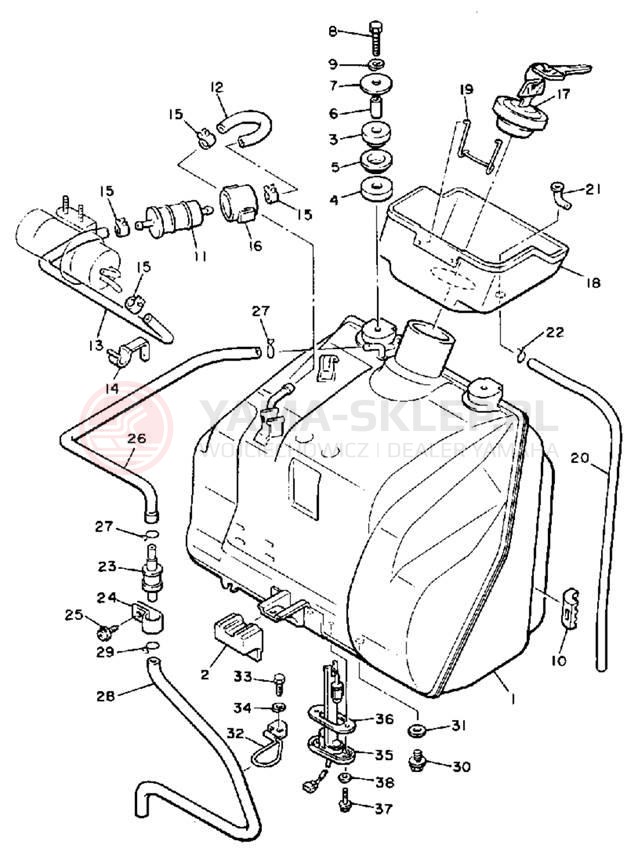 Schemat "zbiornik paliwa" do Yamaha V-MAX 1200 VMX12U/VMX12UC