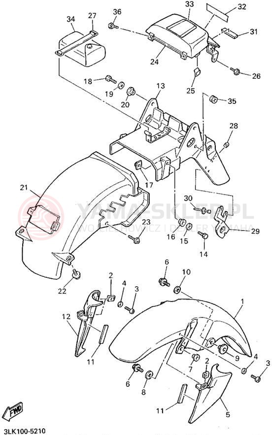 Schemat "błotnik" do Yamaha FZR1000G/FZR1000GC