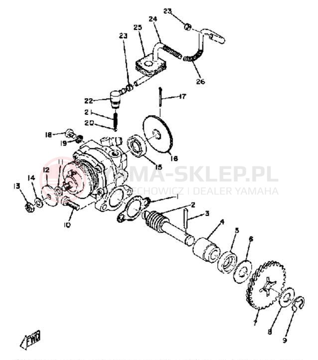 Schemat "Pompa olejowa" do Yamaha TY80B