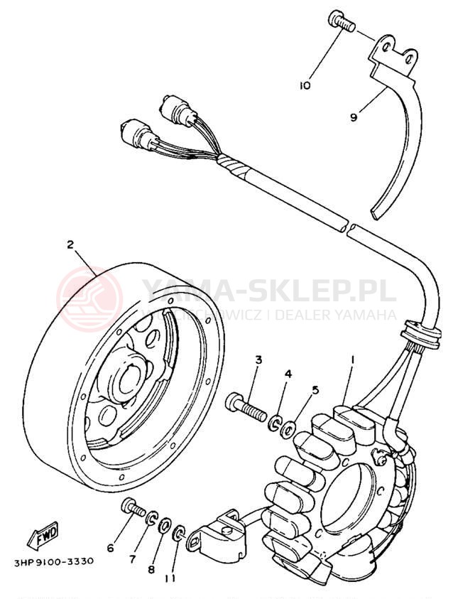 Schemat "prądnica" do Yamaha WARRIOR YFM350XD_M
