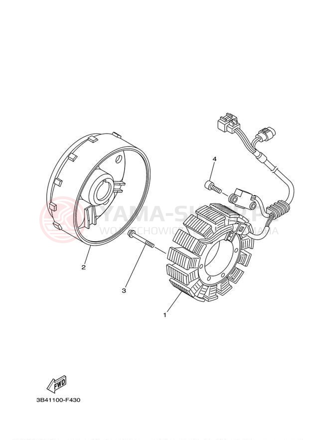 Schemat "prądnica" do Yamaha GRIZZLY 700 DUCKS YFM7FGPDUW