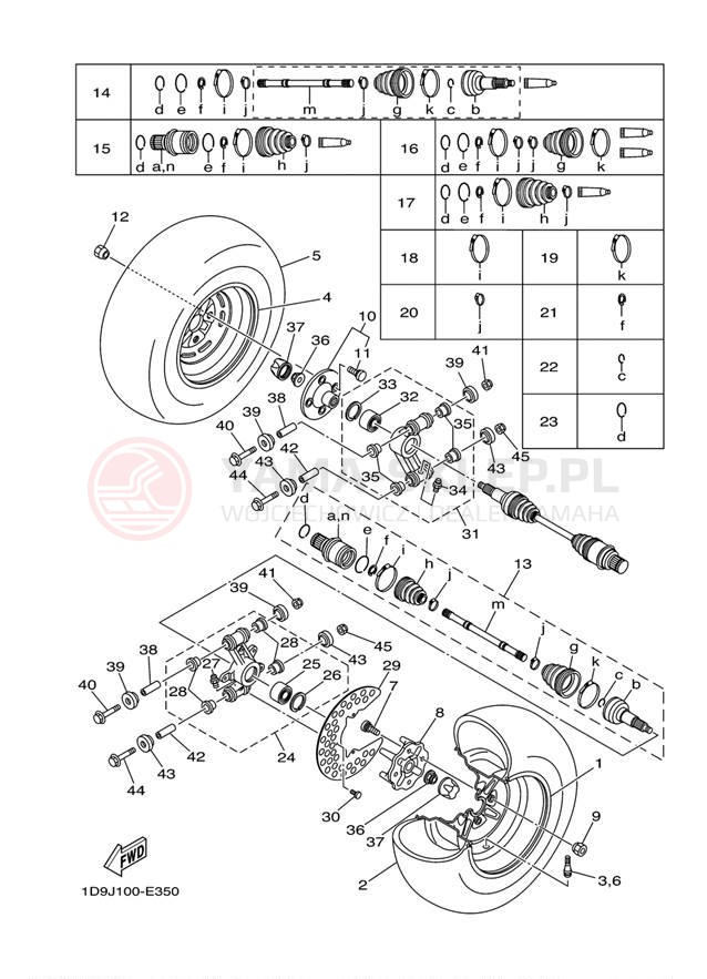 Schemat "Koło tył" do Yamaha GRIZZLY 450 YFM45FGW