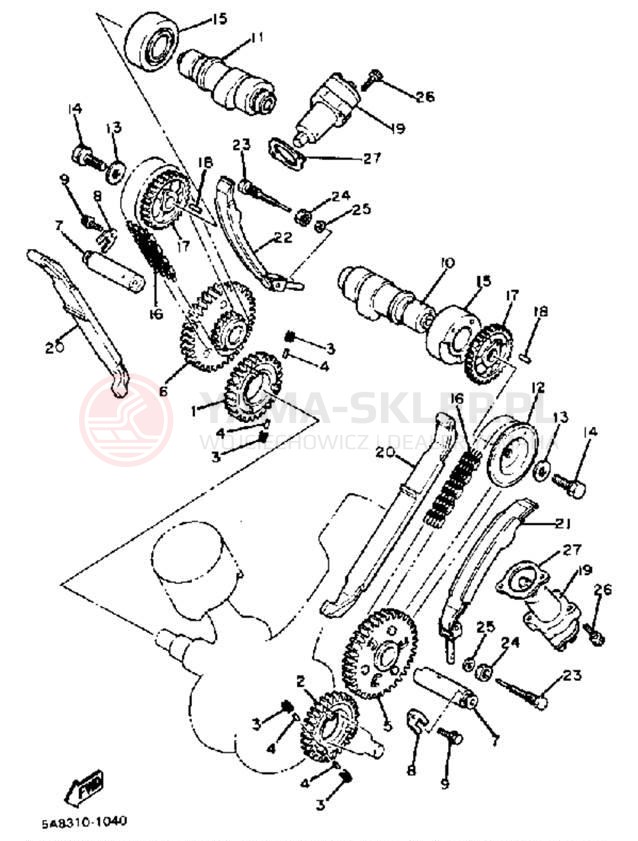 Schemat "Rozrząd - łańcuszek" do Yamaha XV920RJ