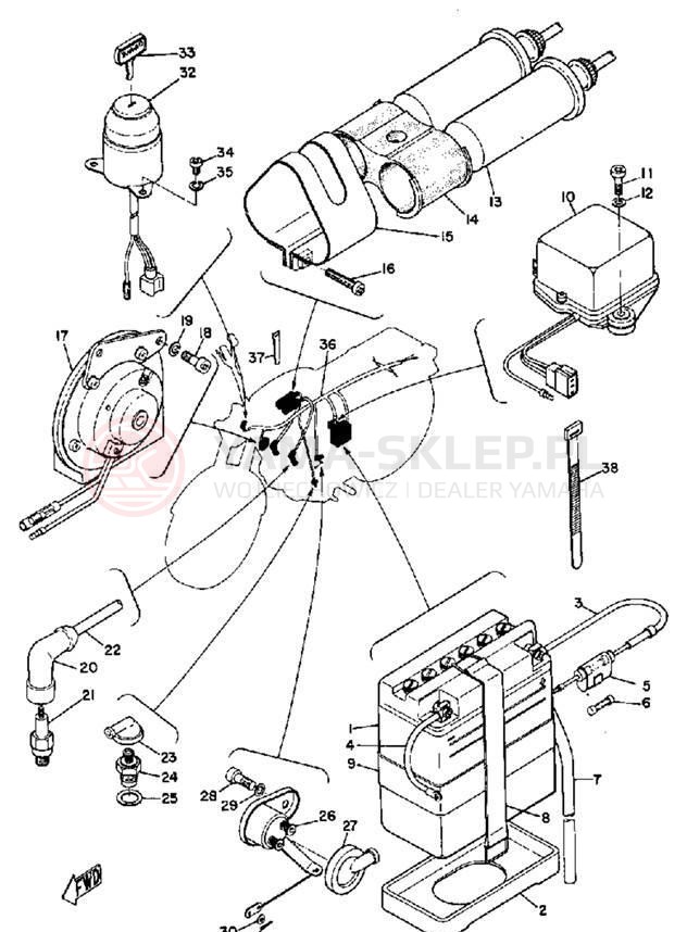 Schemat "układ elektryczny" do Yamaha R3