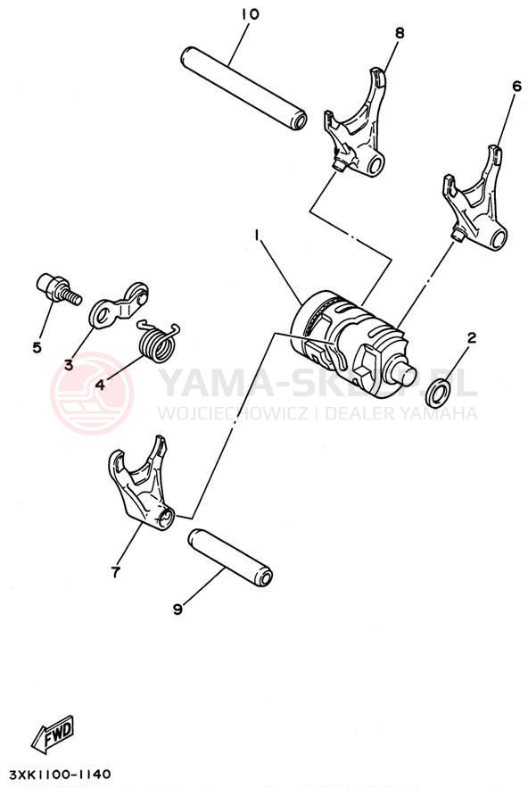 Schemat "Wodziki, automat" do Yamaha WR250ZH