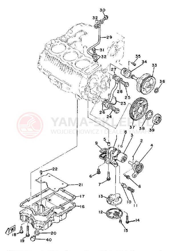 Schemat "Pompa olejowa" do Yamaha XS850H