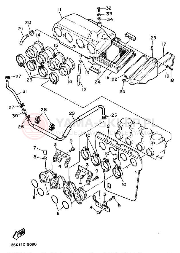 Schemat "Filtr powietrza" do Yamaha FJ1200WC/FJ1200W