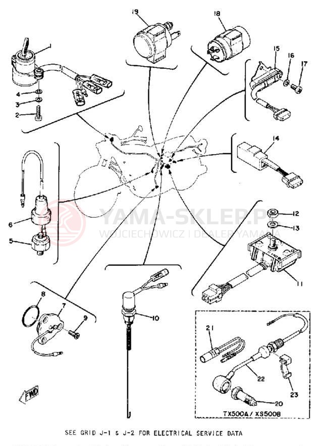 Schemat "układ elektryczny" do Yamaha TX500A