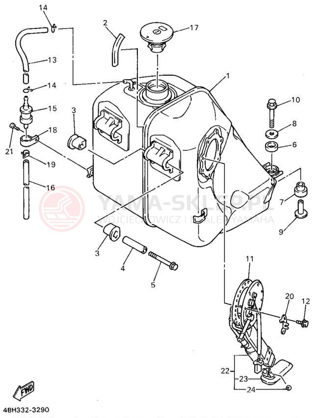 Schemat "zbiornik paliwa" do Yamaha GTS1000AFC/GTS1000AF