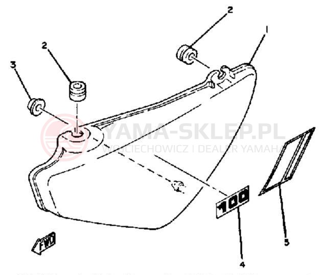 Schemat "Pokrywa boczna" do Yamaha MX100K