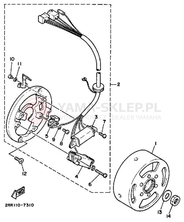 Schemat "prądnica" do Yamaha YSR50W