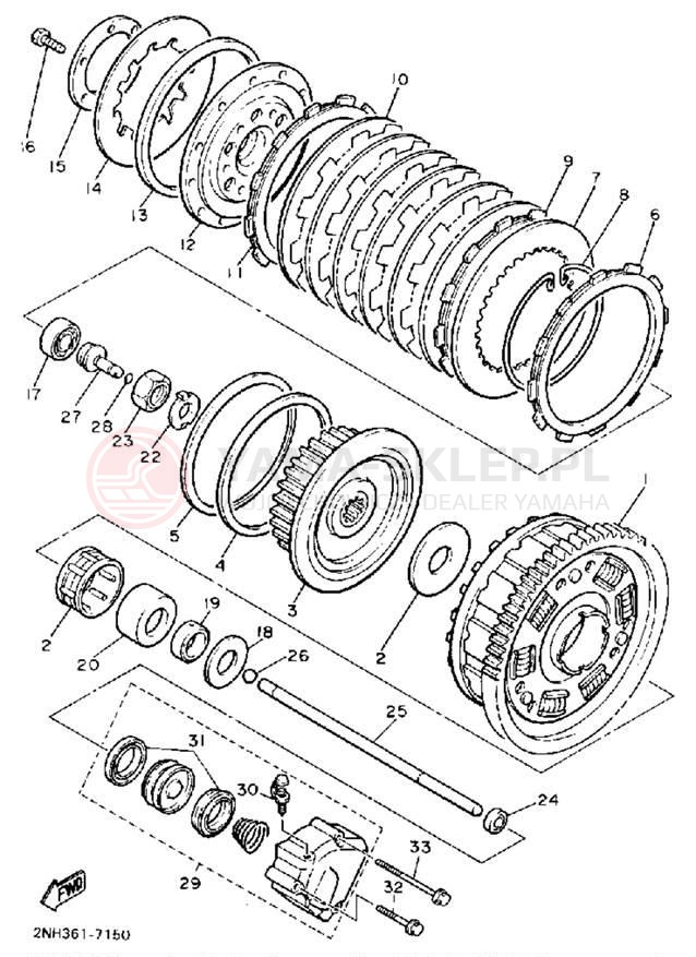 Schemat "sprzęgło" do Yamaha FJ1200A/FJ1200AC