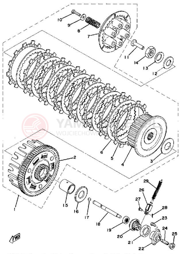 Schemat "sprzęgło" do Yamaha XS500D
