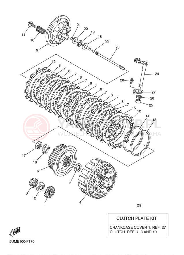 Schemat "sprzęgło" do Yamaha YZ250F YZ250FW