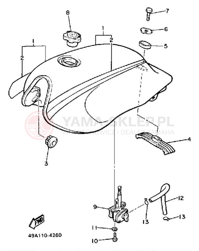 Schemat "zbiornik paliwa" do Yamaha FJ600NC/FJ600N