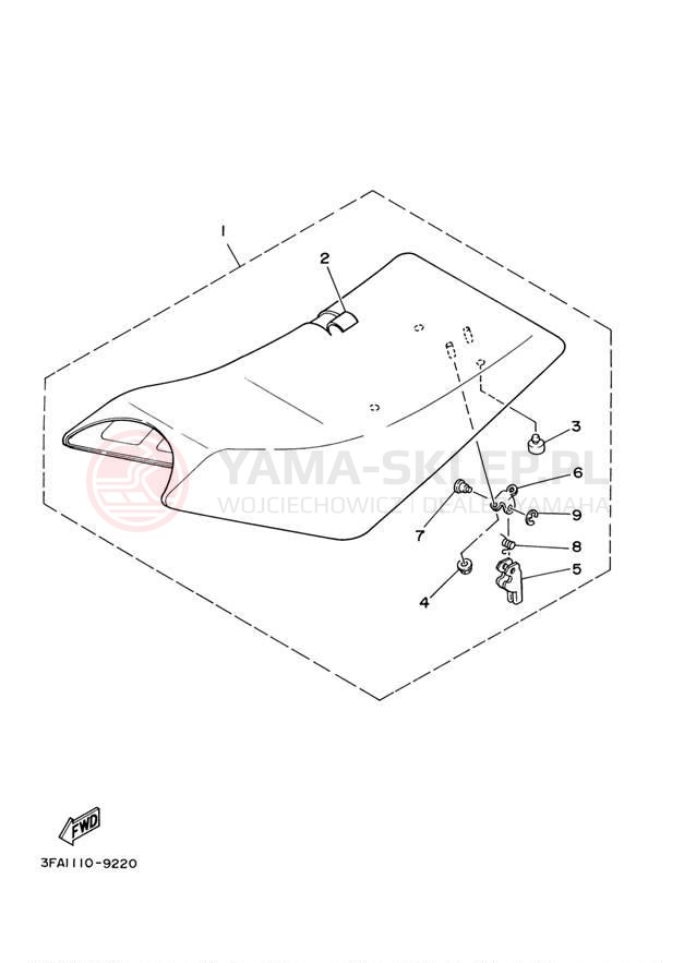 Schemat "siedzenie" do Yamaha BREEZE YFA1R/YFA1RC