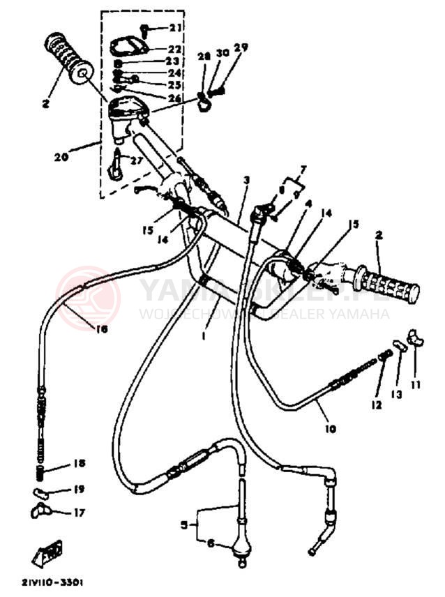 Schemat "Kierownica i osprzęt" do Yamaha YTM200EL