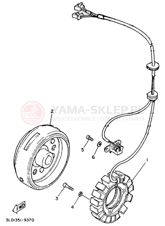Schemat "prądnica" do Yamaha TDM850 TDM850E/TDM850EC
