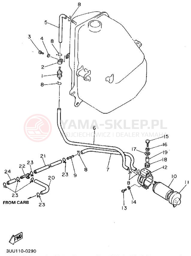 Schemat "zbiornik paliwa" do Yamaha FZR600RFC