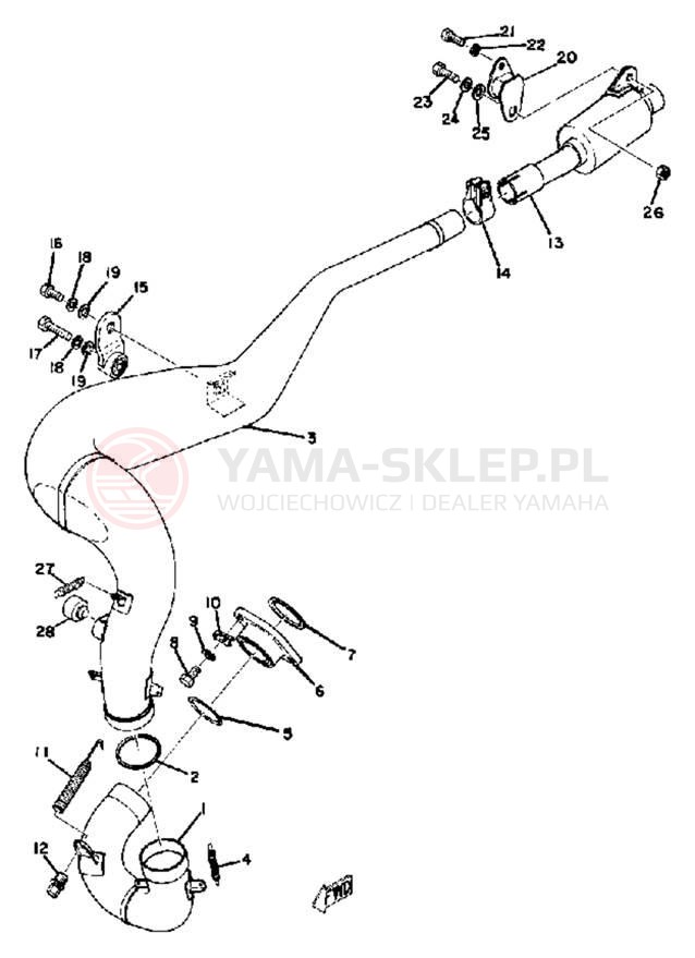 Schemat "Wydech końcowy" do Yamaha YZ250E