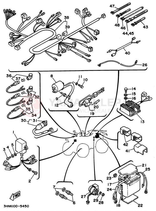 Schemat "układ elektryczny" do Yamaha BIG BEAR 4WD YFM350FWG