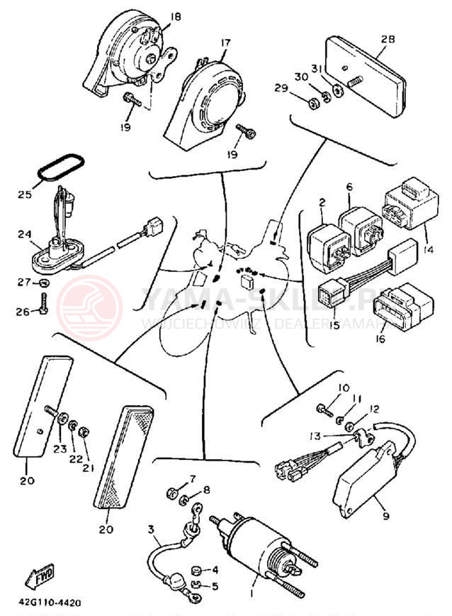 Schemat "układ elektryczny" do Yamaha VIRAGO 1000 XV1000NC/XV1000N