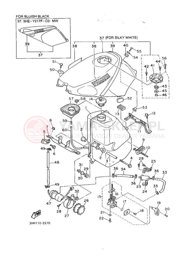 Schemat "zbiornik paliwa" do Yamaha FZR600RE