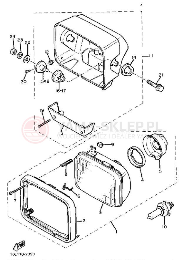 Schemat "Lampa przód" do Yamaha XV920J