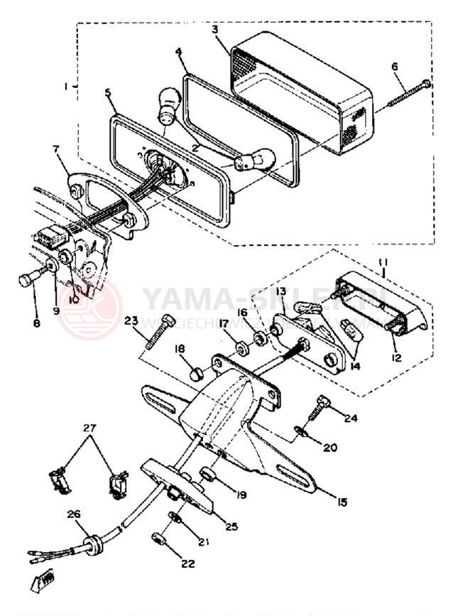 Schemat "lampa tył" do Yamaha XS650SG