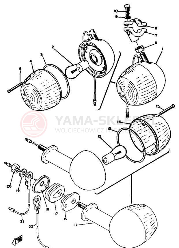 Schemat "kierunkowskazy" do Yamaha DT3/RT3