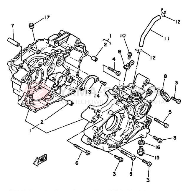 Schemat "Obudowa silnika" do Yamaha SRX250TC/SRX250T