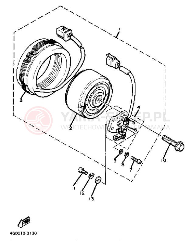Schemat "Układ zapłonowy" do Yamaha XJ550K