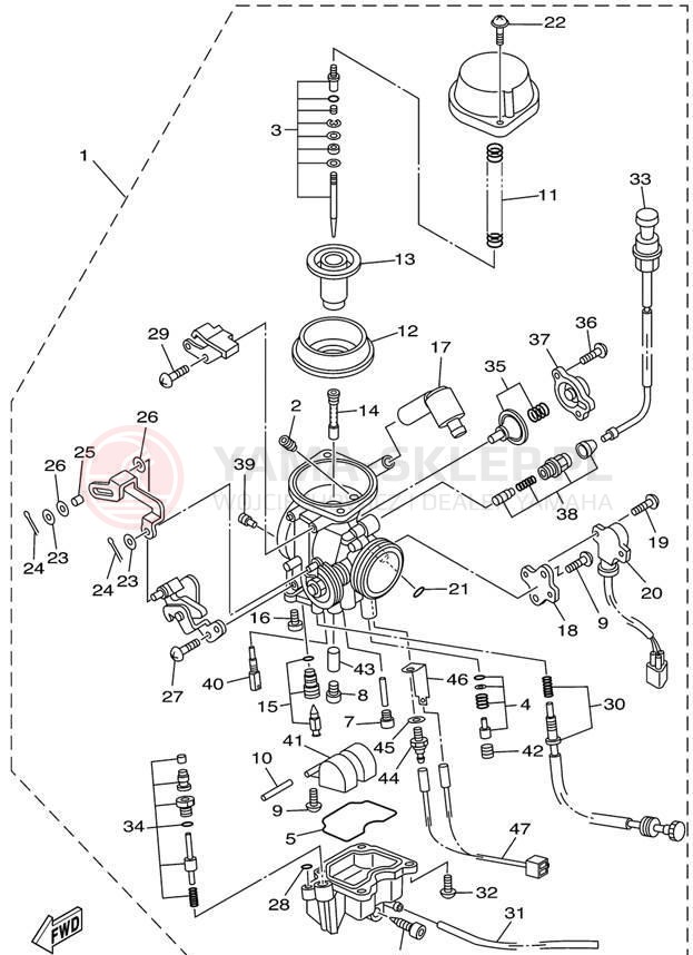 Schemat "Gaźnik" do Yamaha ROAD STAR XV1600ALC/XV1600AL
