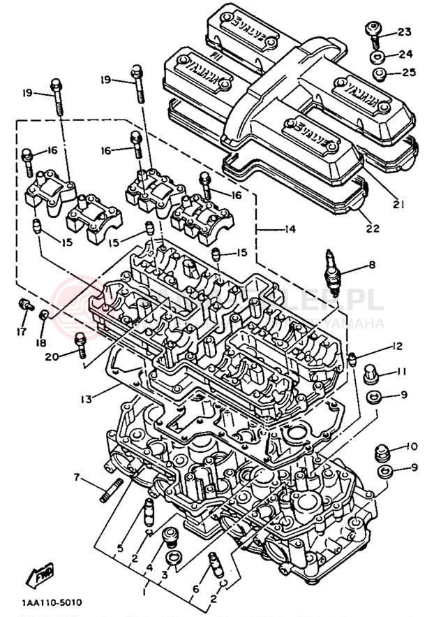 Schemat "głowica" do Yamaha MAXIM X XJ700XNC/XJ700XN