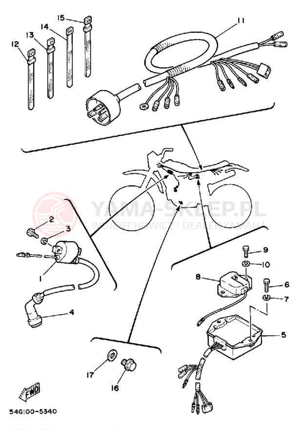Schemat "układ elektryczny" do Yamaha BW200N