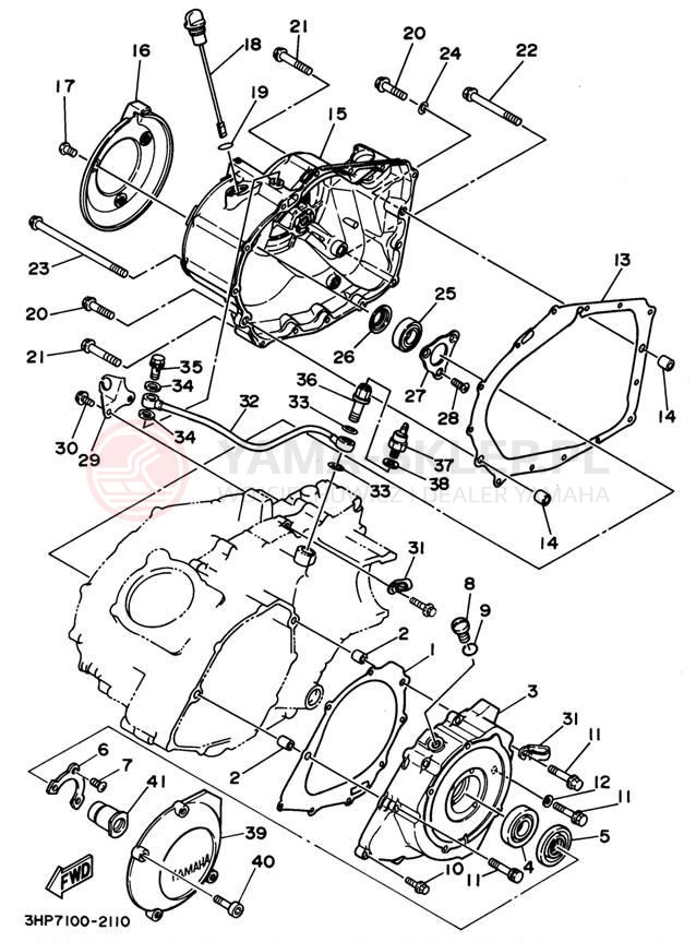 Schemat "Pokrywa silnika" do Yamaha BIG BEAR 4WD YFM350FWF